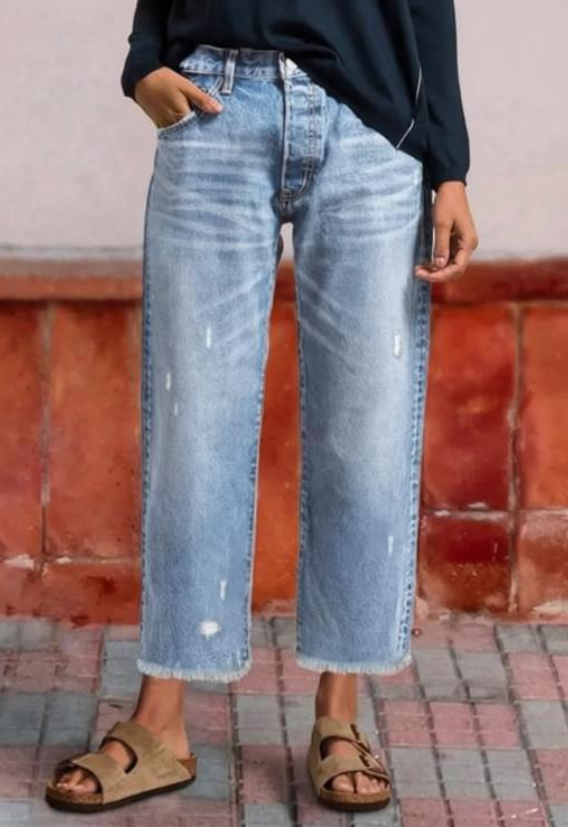 Retro Cropped Straight Jeans
