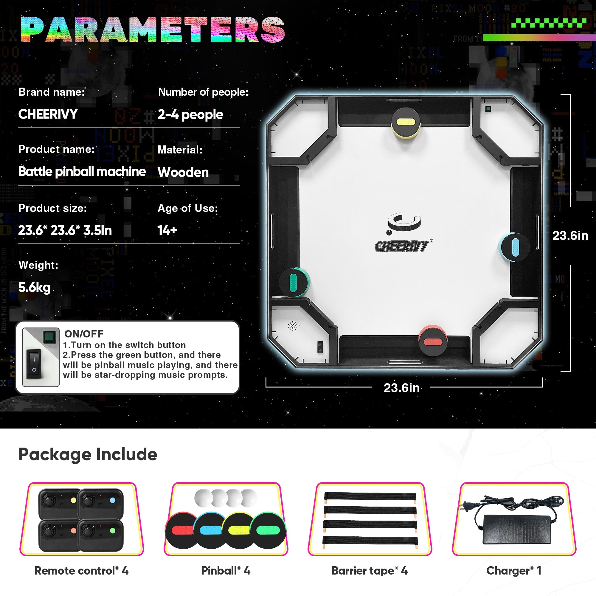 Magnetic pinball game package and included accessories