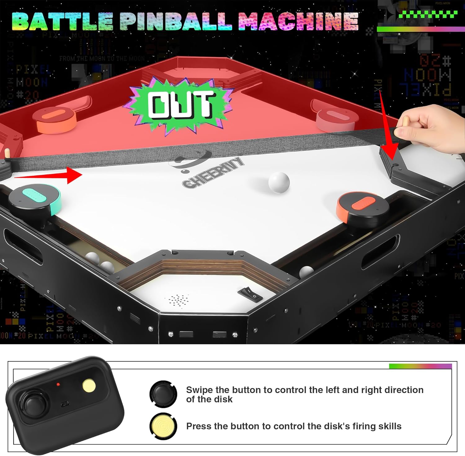 Friends playing the multiplayer pinball machine