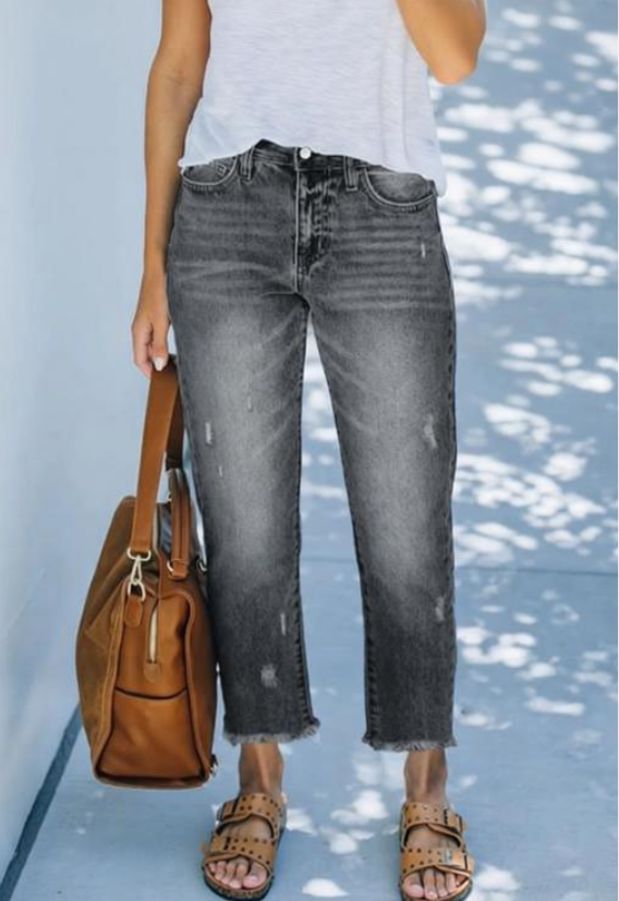 Retro Cropped Straight Jeans