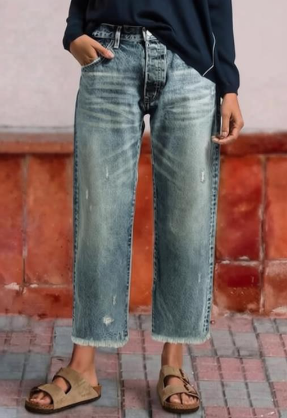 Retro Cropped Straight Jeans