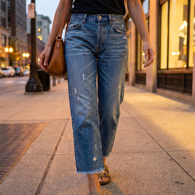 Retro Cropped Straight Jeans