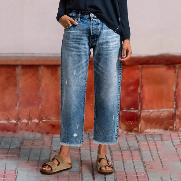 Retro Cropped Straight Jeans