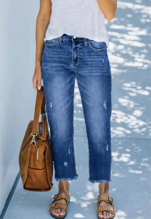 Retro Cropped Straight Jeans
